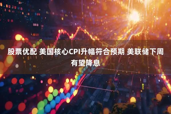 股票优配 美国核心CPI升幅符合预期 美联储下周有望降息